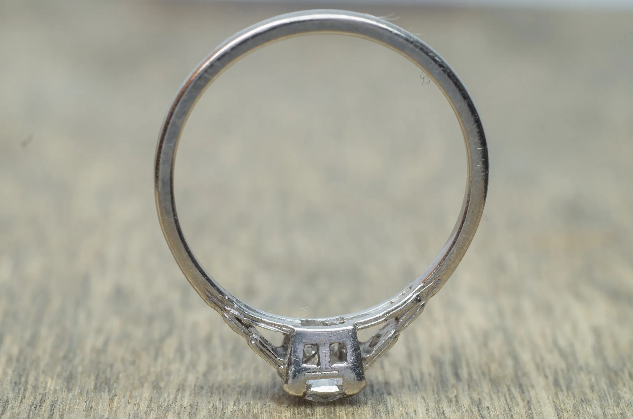 0.45CTW ART DECO OLD EUROPEAN CUT DIAMOND RING