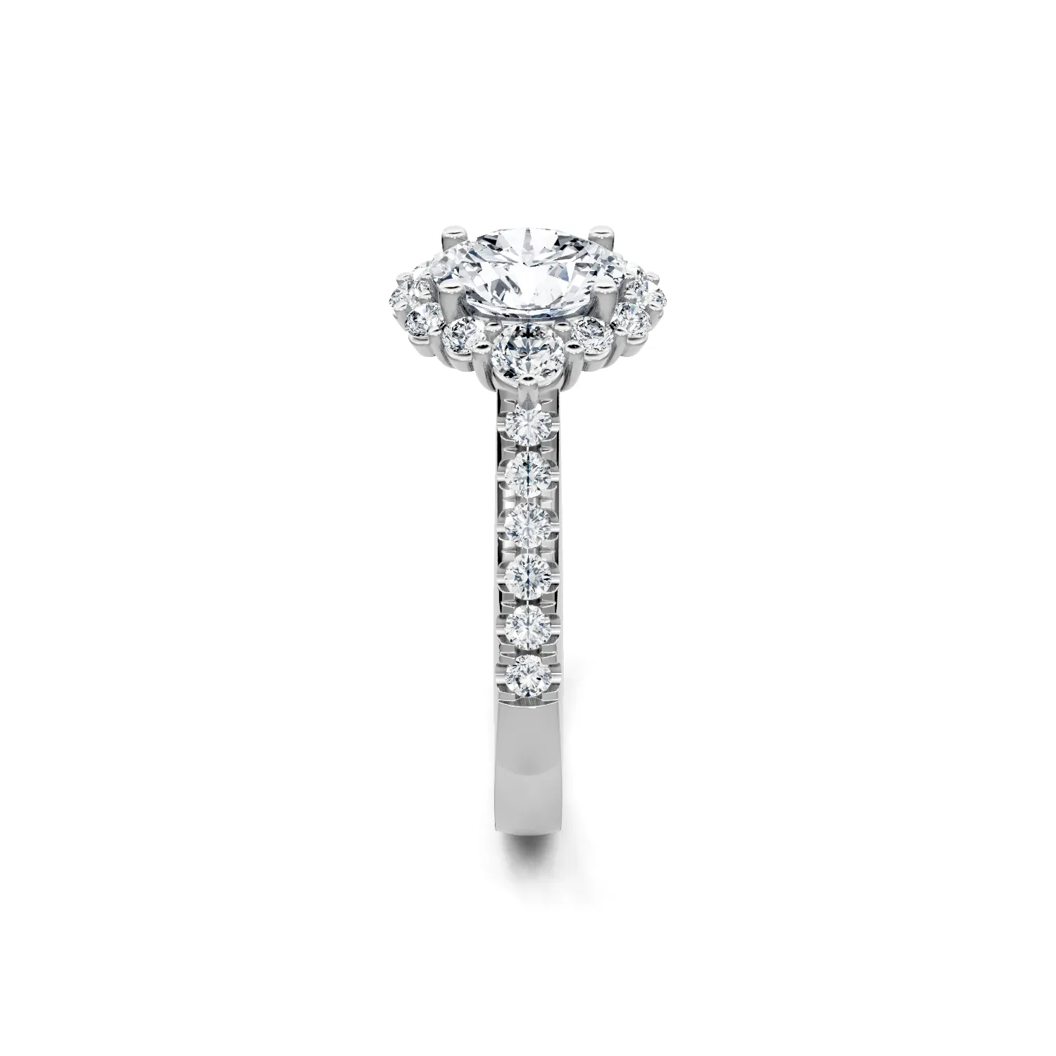 0.56ctw Round Diamond Halo Engagement Ring