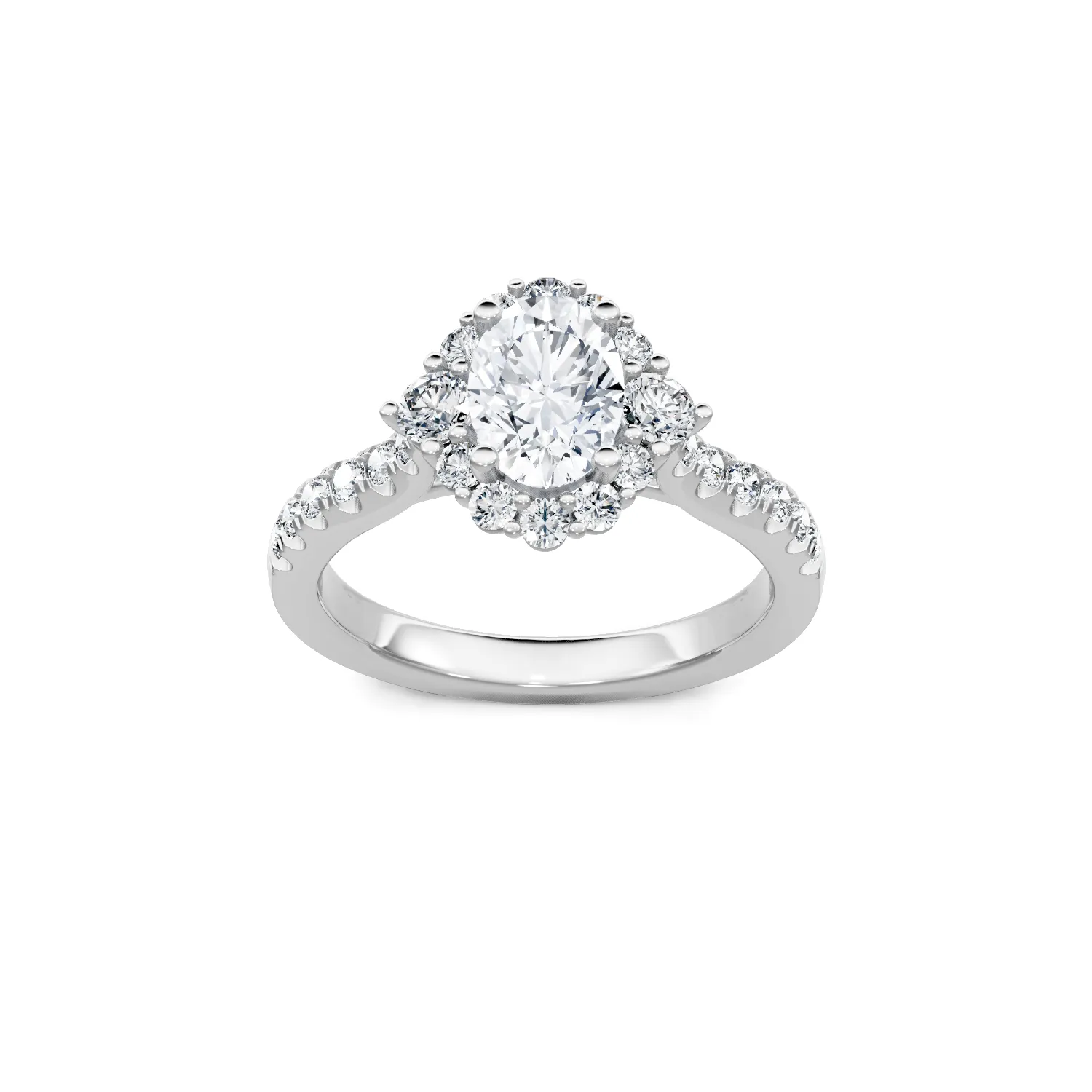 0.56ctw Round Diamond Halo Engagement Ring