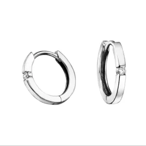 10K (White, Yellow) Gold Diamond Hoop Earrings White