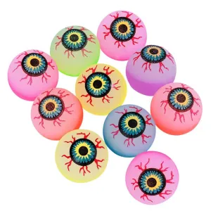 10Pcs 32mm Glow In The Dark Halloween Bouncy Balls Scary Eyeballs Halloween Party Supplies Horror Luminous Bounce (Random Color)