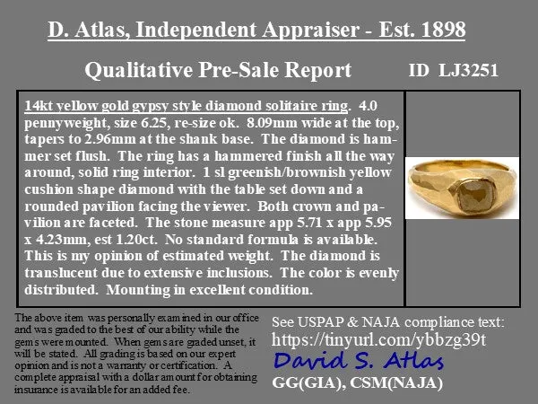 1.20ct Rustic Diamond Hammered Ring