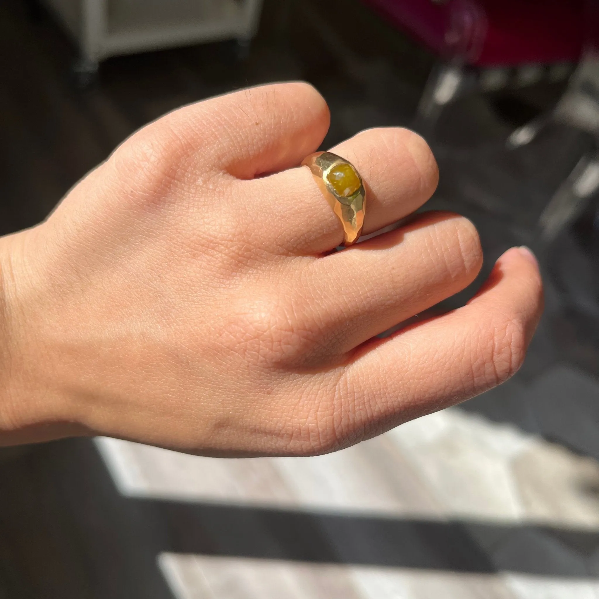 1.20ct Rustic Diamond Hammered Ring