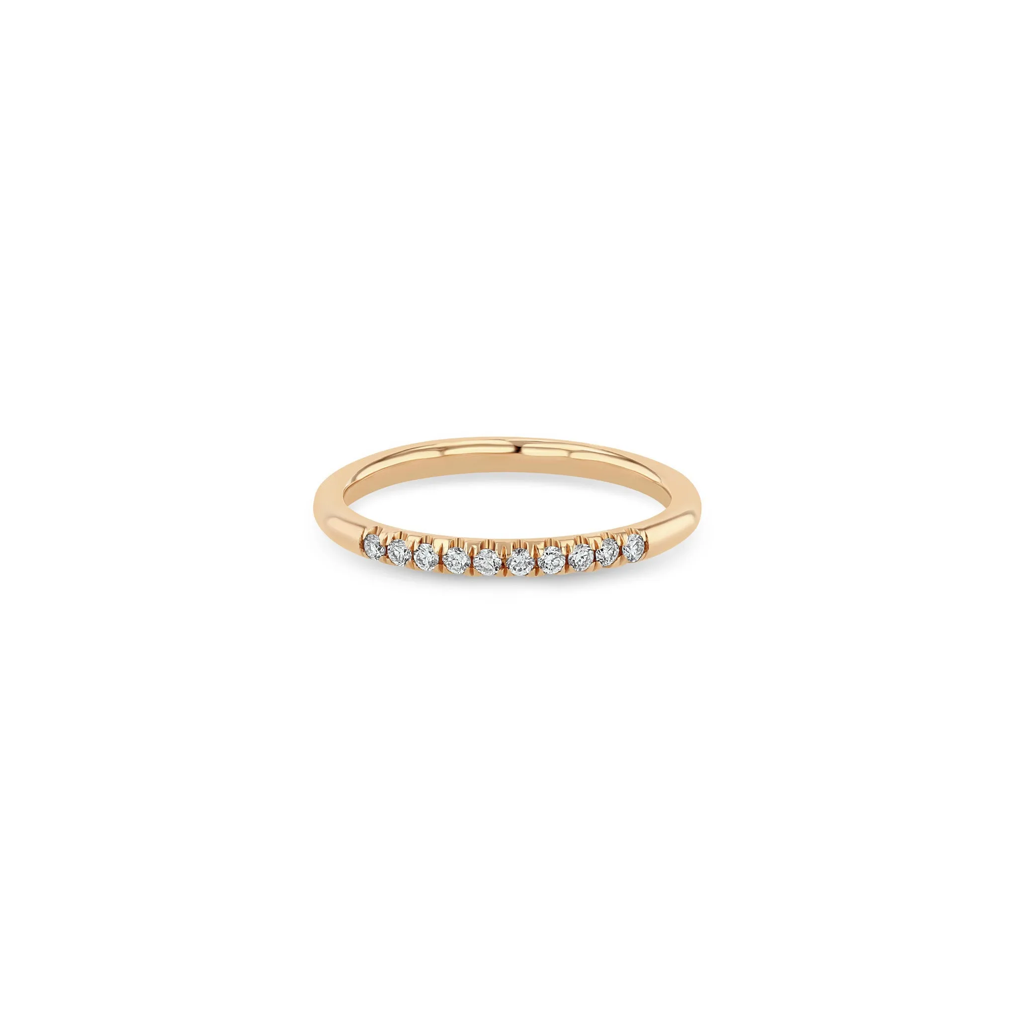 14k 10 Pavé Diamond Band Ring