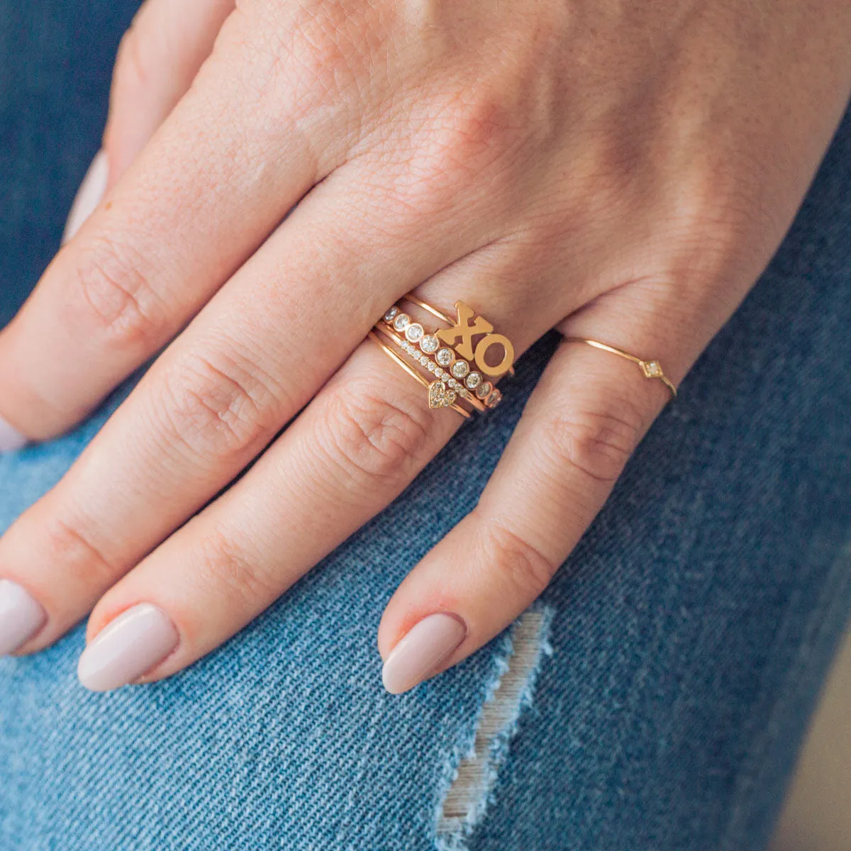 14k 10 Pavé Diamond Band Ring
