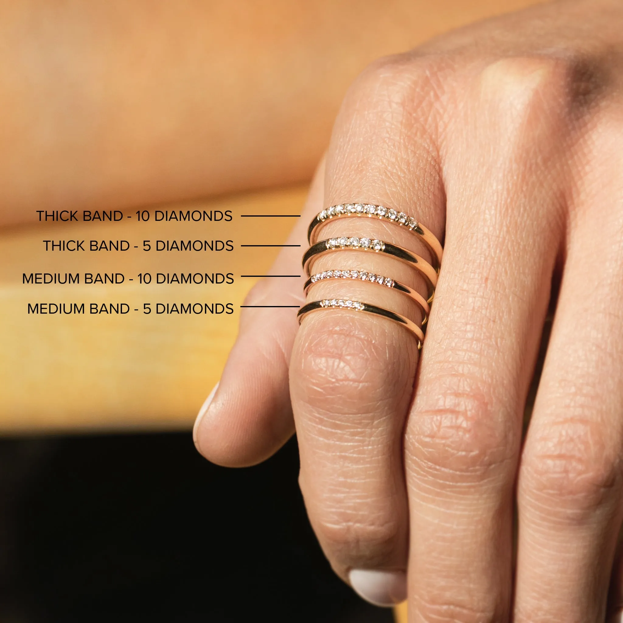 14k 10 Pavé Diamond Band Ring