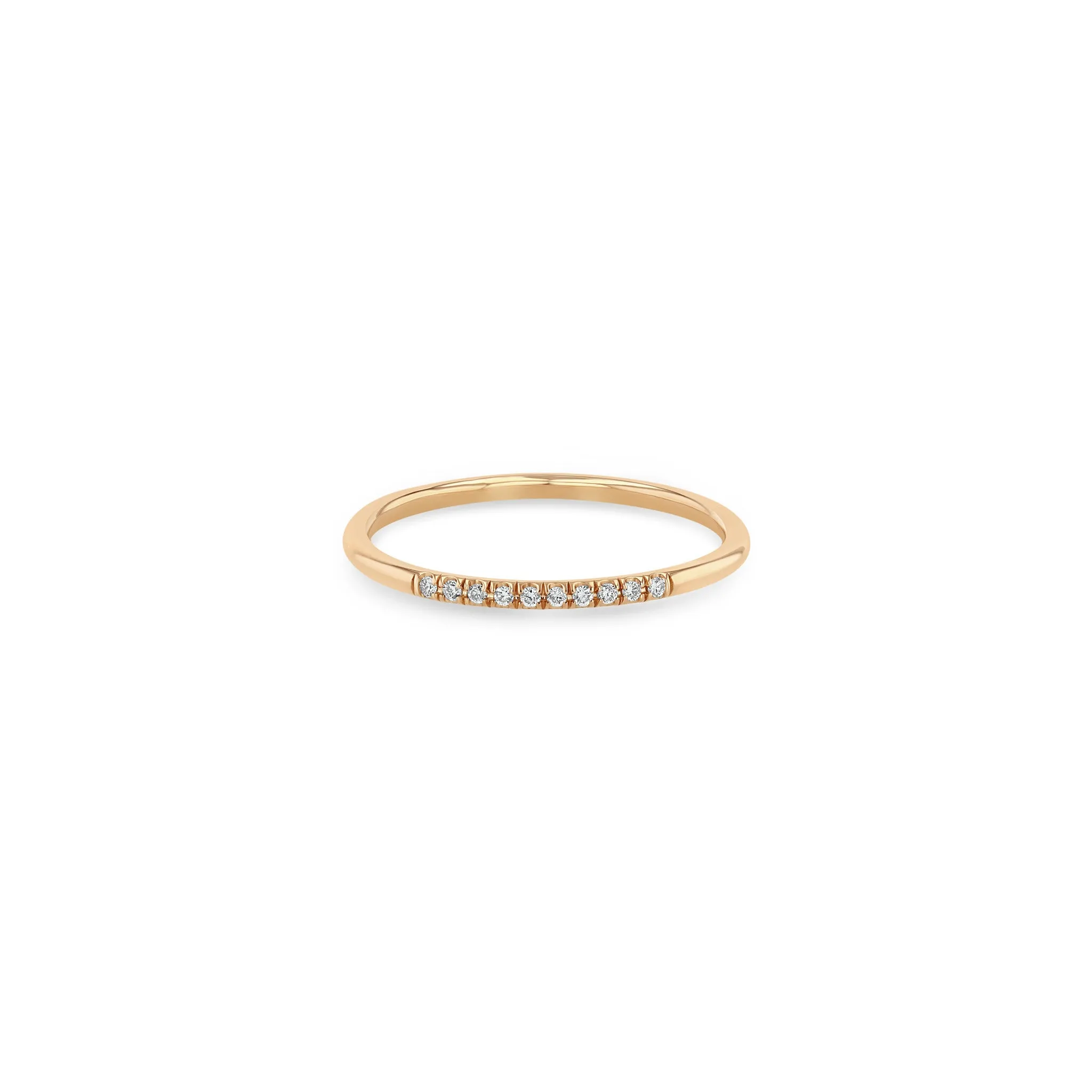 14k 10 Pavé Diamond Band Ring