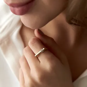14k Gold Arch Ring