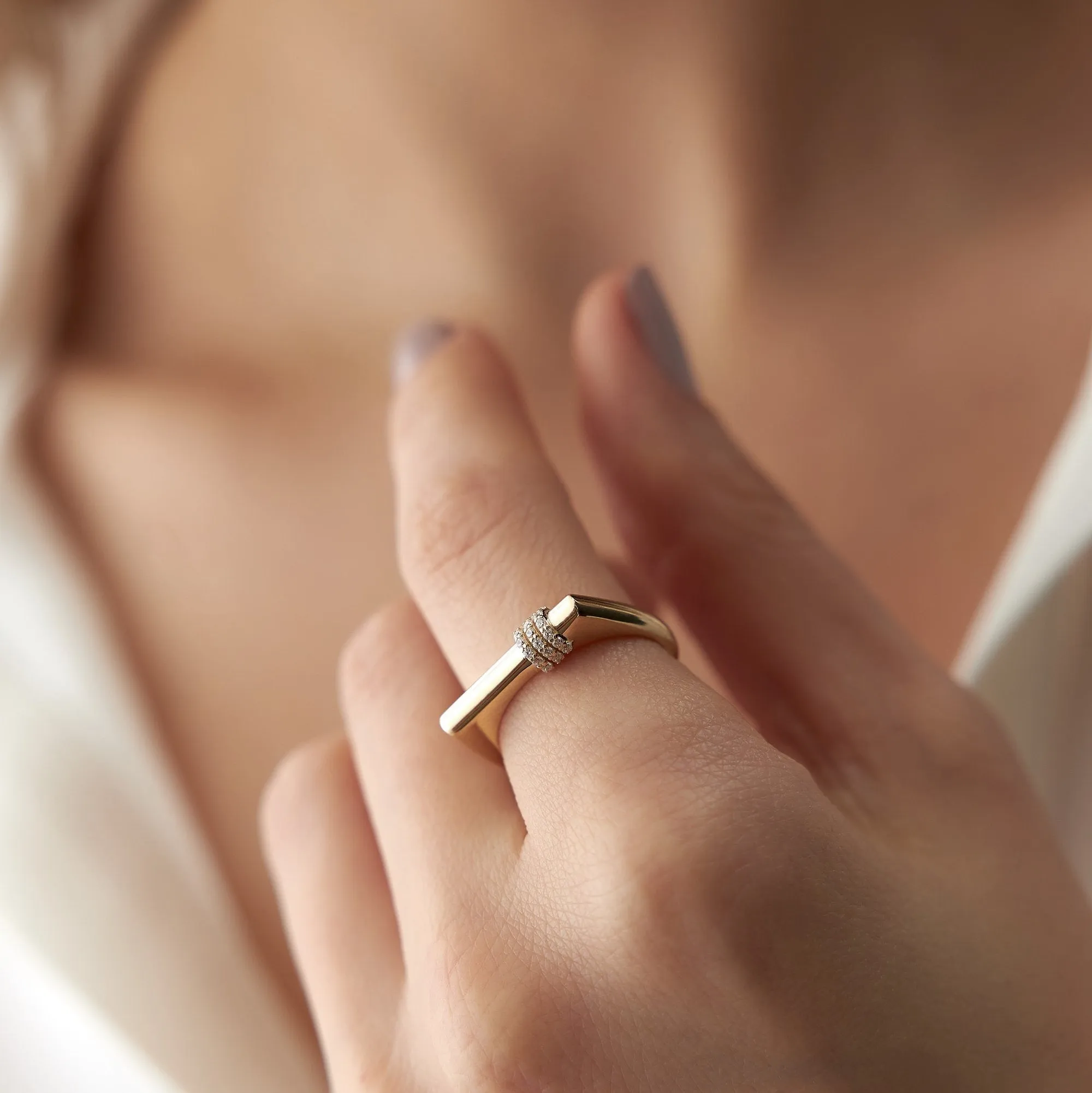14k Gold Arch Ring