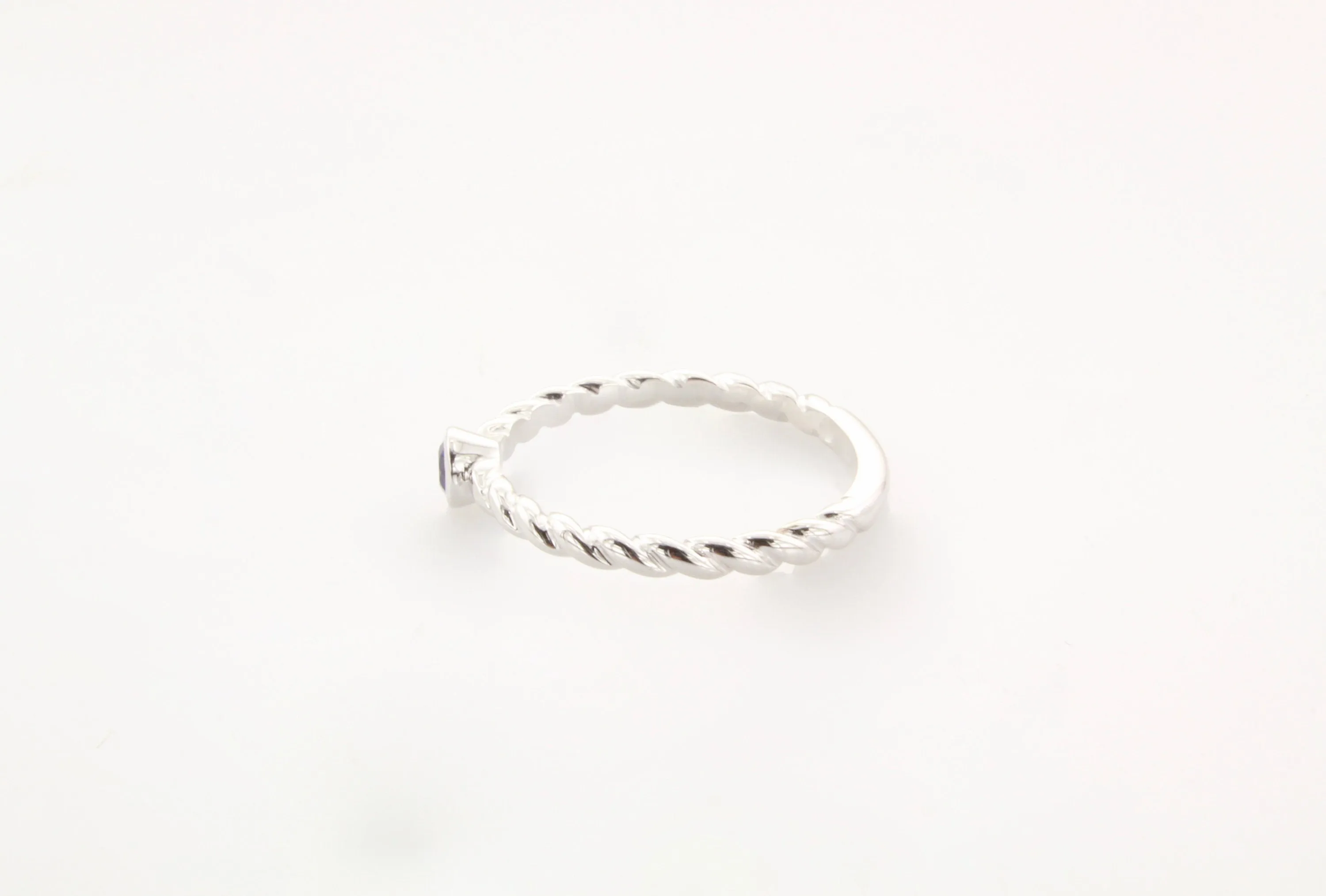 14K Gold Blue Sapphire Bezel Ring