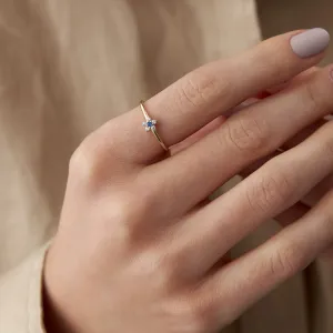 14k Gold Cemre Sapphire Blue