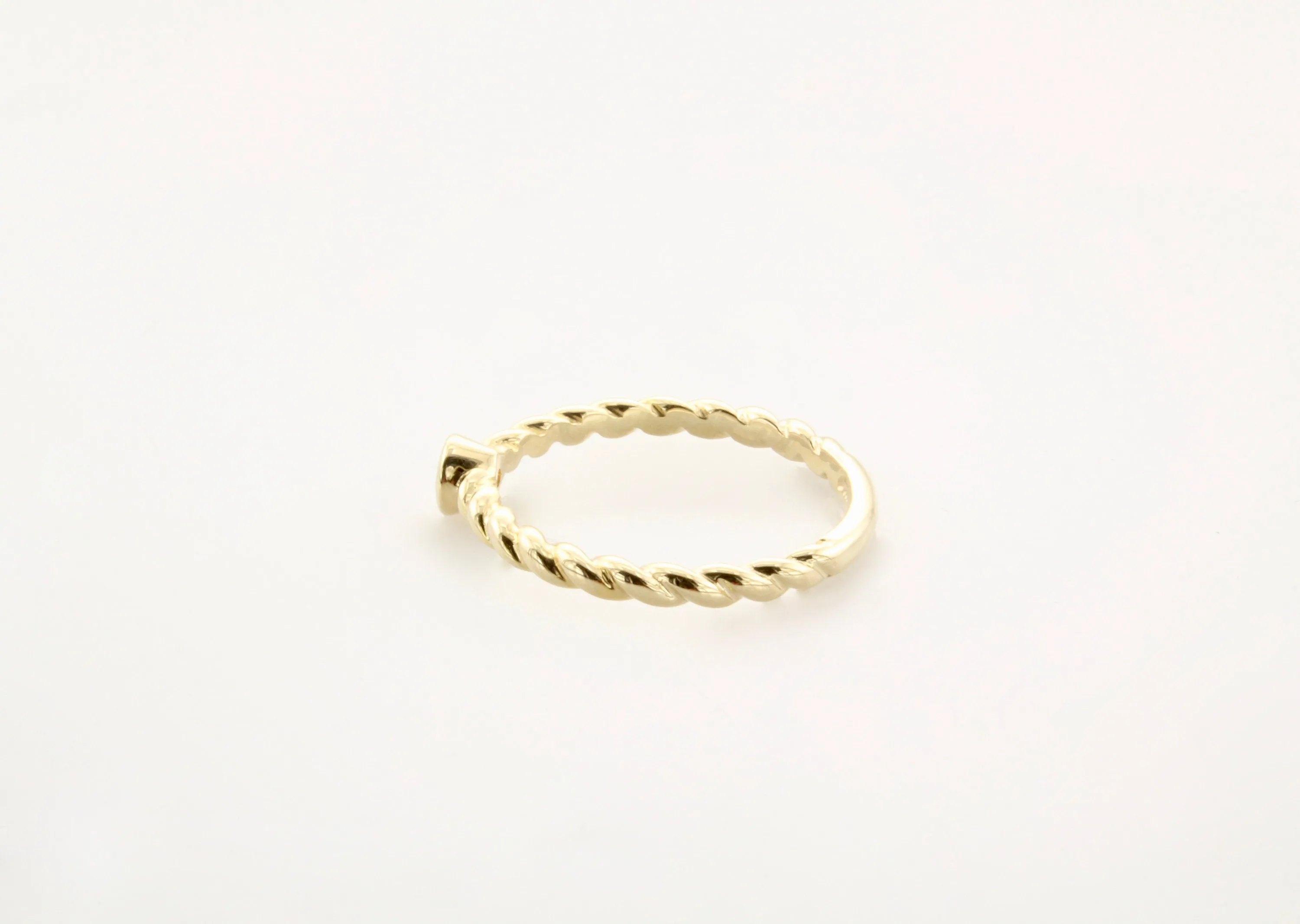 14K Gold Citrine Bezel Ring