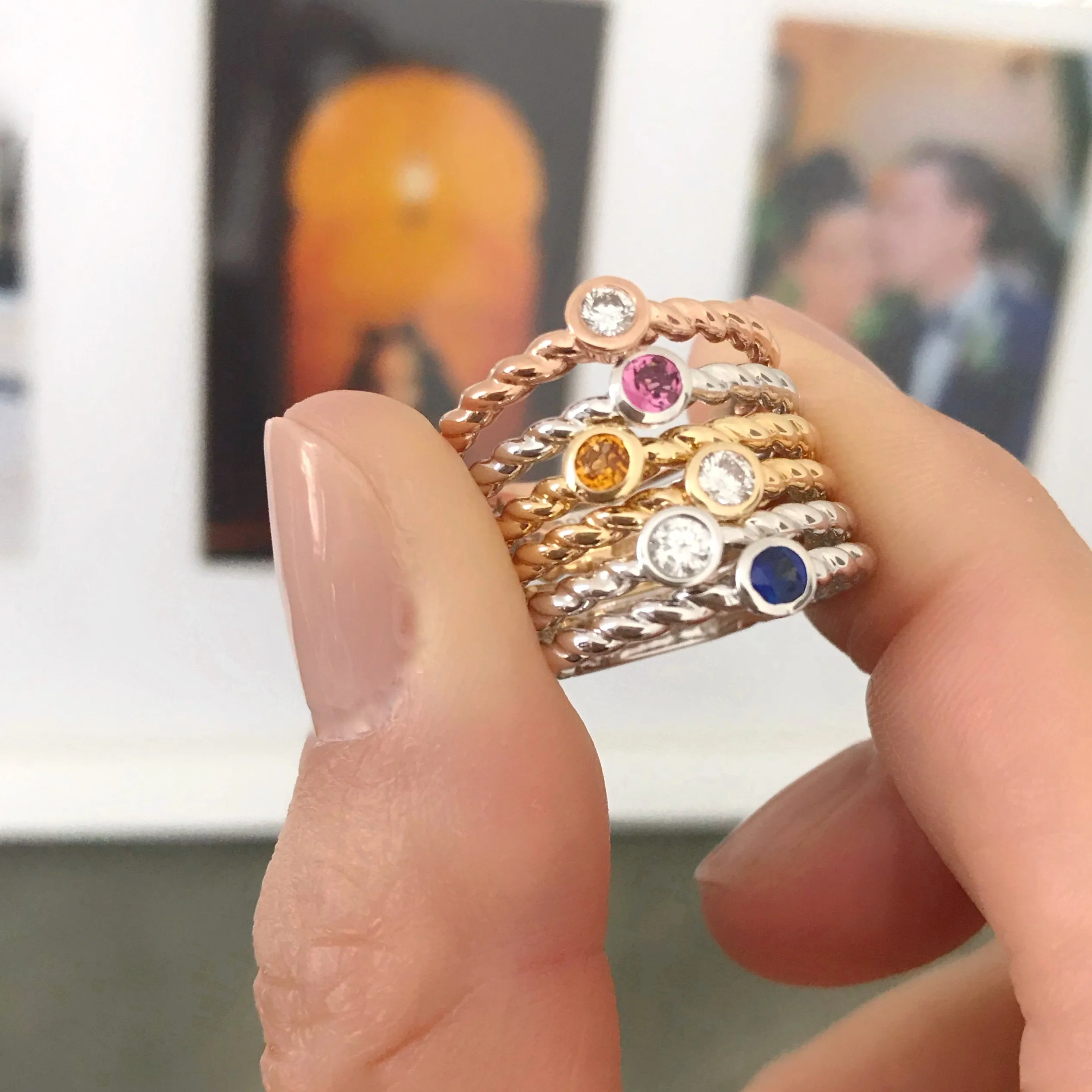 14K Gold Citrine Bezel Ring