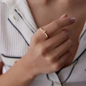 14k Gold Curved Ring
