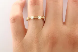 14K Gold Diamond Bezel Band