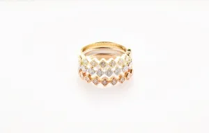 14K Gold Diamond Millgrain Finish Band