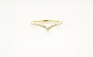 14K Gold Diamond V Band