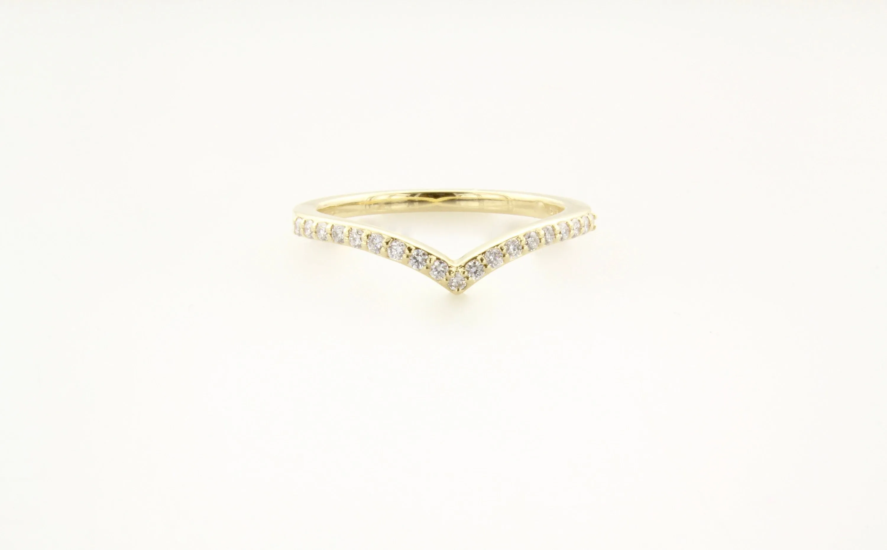 14K Gold Diamond V Band
