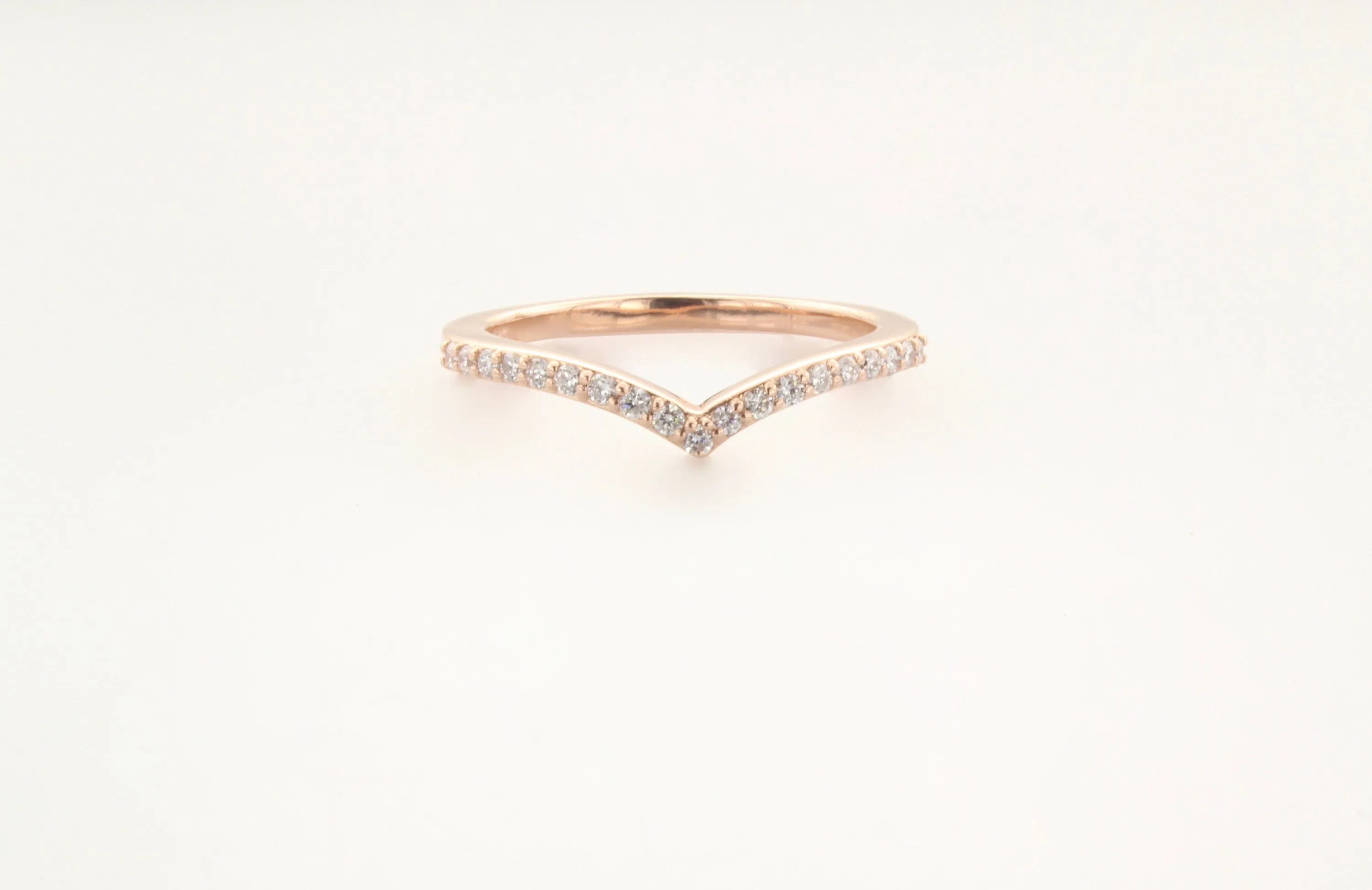 14K Gold Diamond V Band