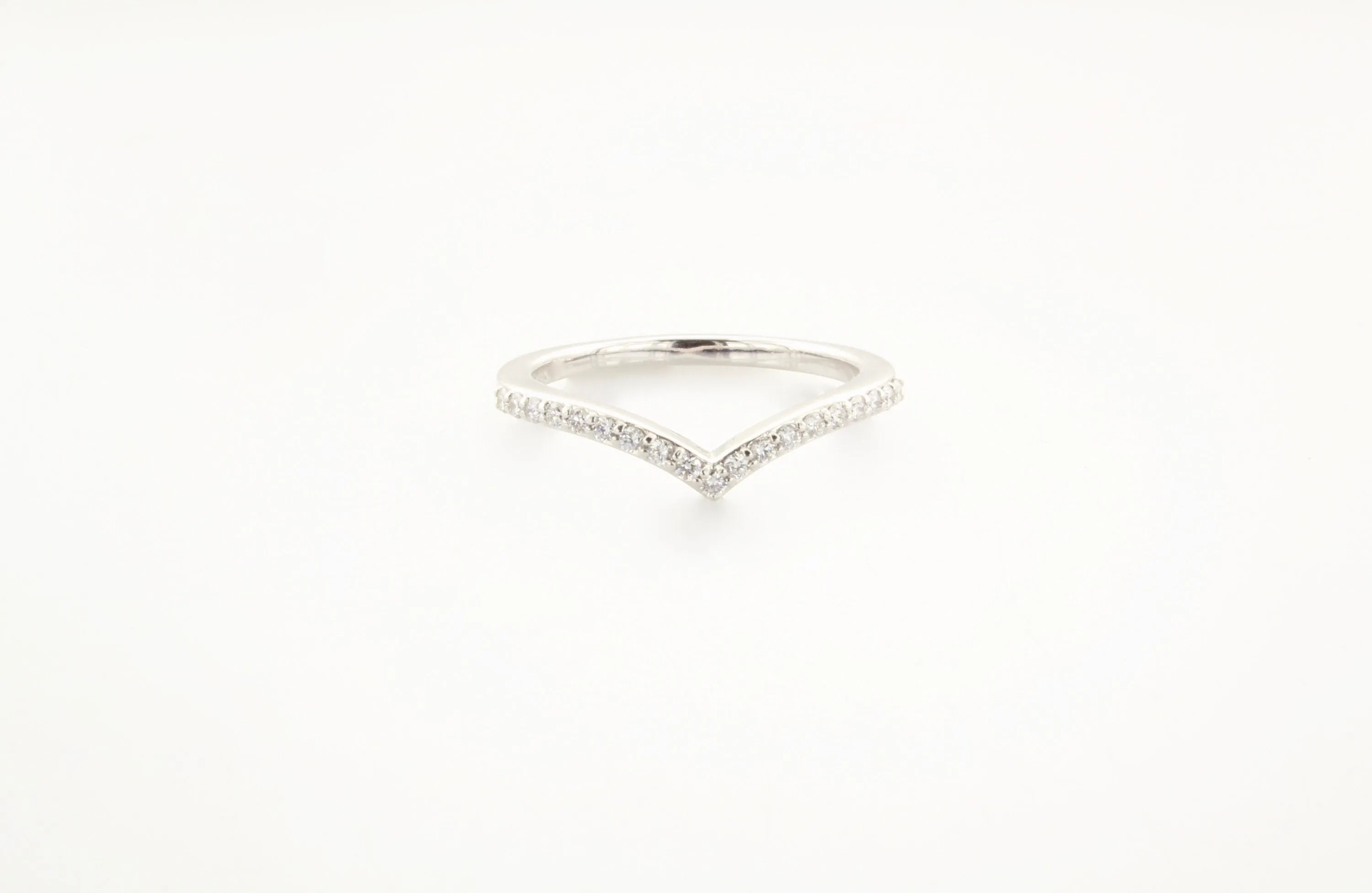 14K Gold Diamond V Band
