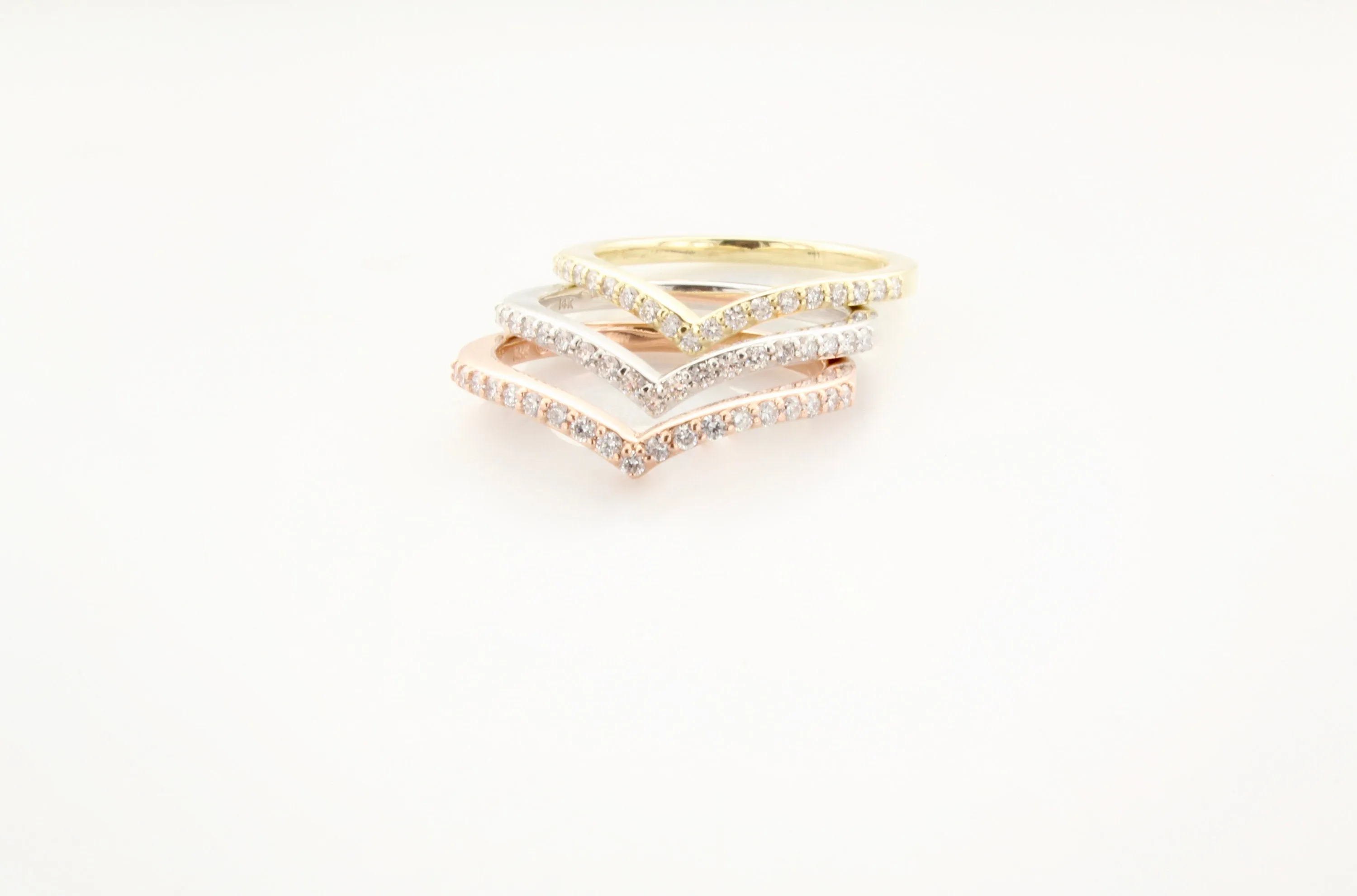 14K Gold Diamond V Band