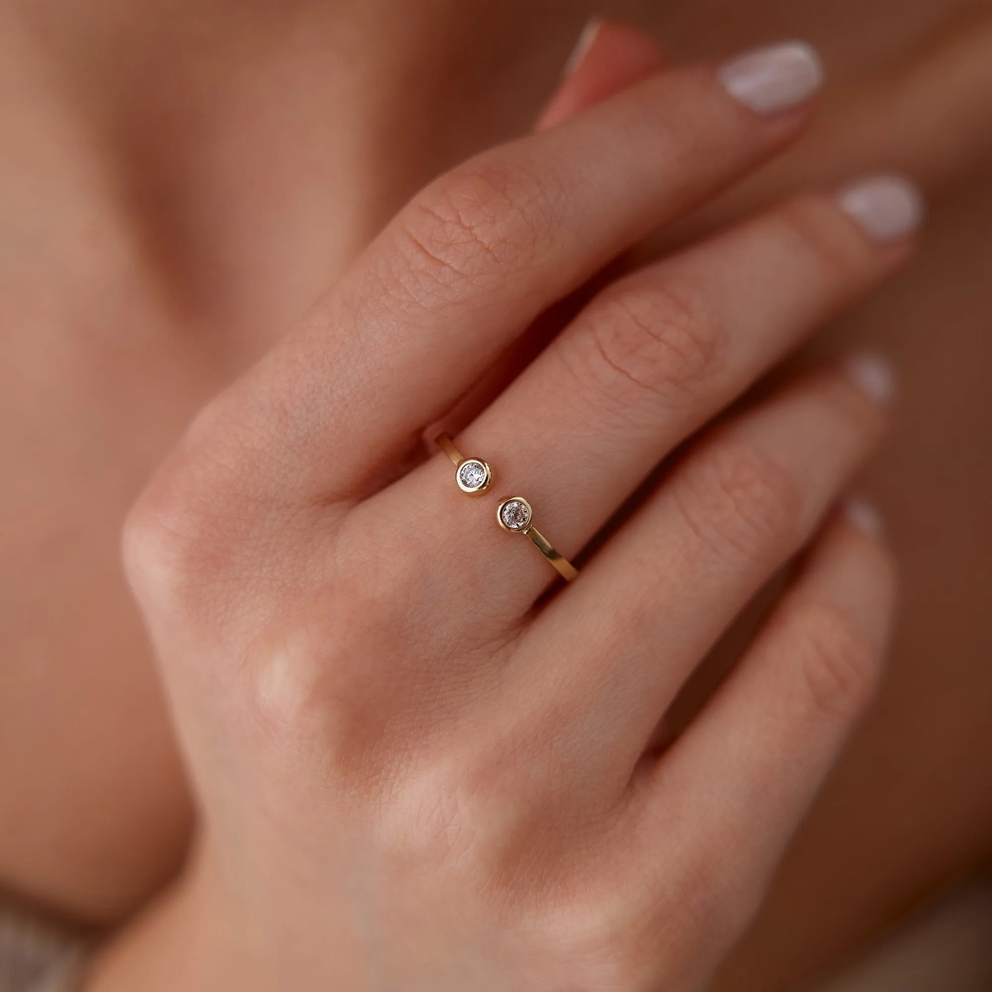 14k Gold Double Spinning Ring