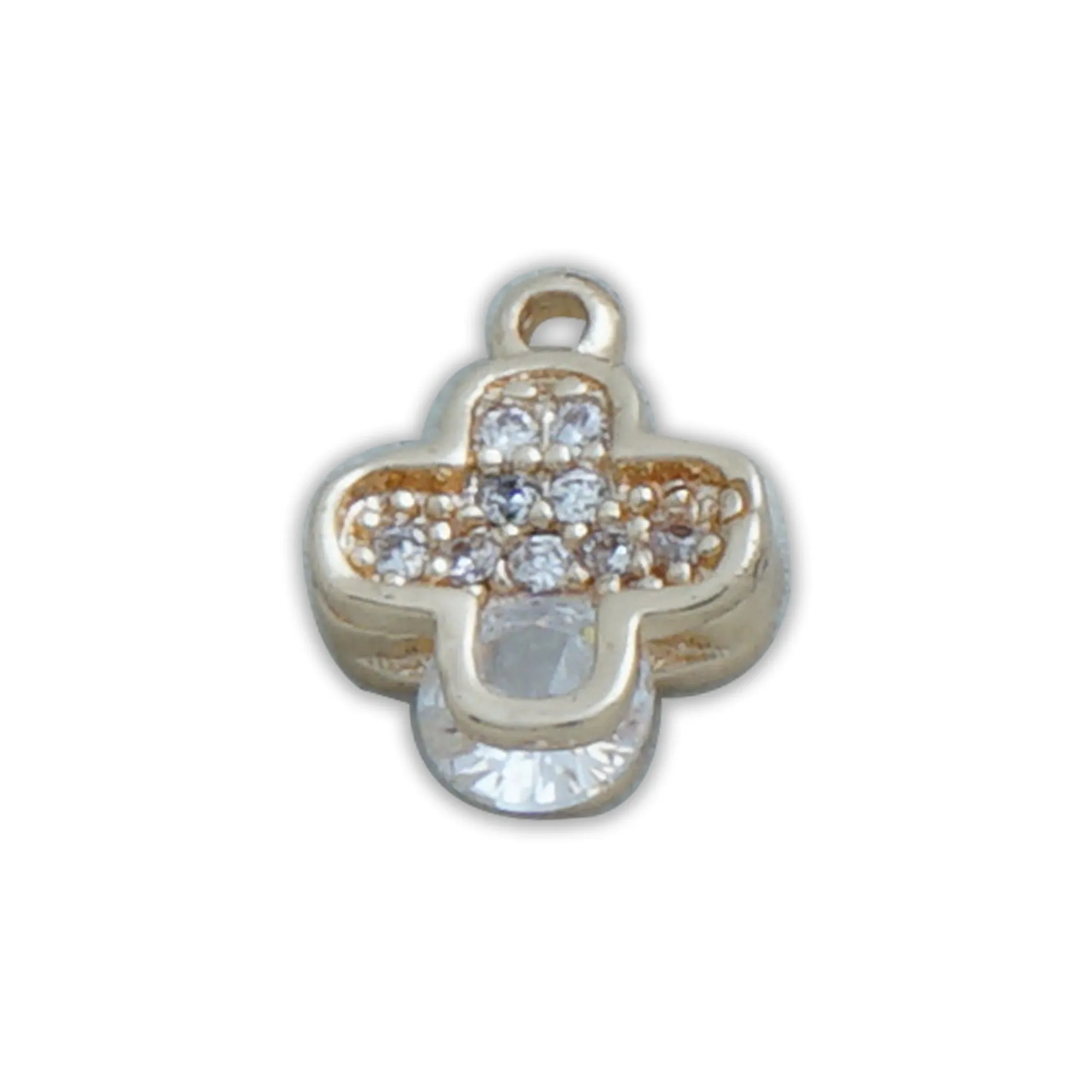 14k Gold Filled Four Leaf Clover charms, Clear Zircon Pendant Charm, Minimalist Flower Charm for Bracelet Necklace Making 10422752