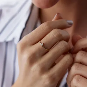 14k Gold Mini Rectangle Ring