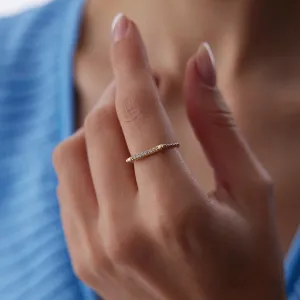 14k Gold Stone Stick Ring