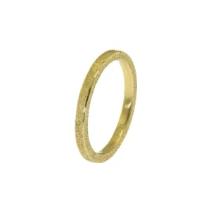 14K Gold Thin Rustic Band