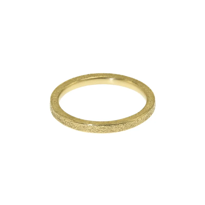 14K Gold Thin Rustic Band