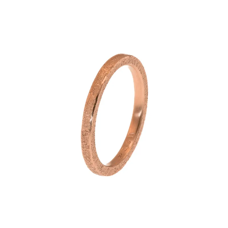 14K Gold Thin Rustic Band