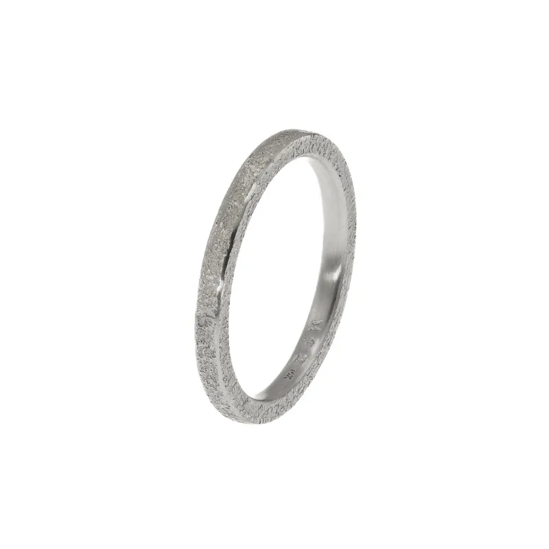 14K Gold Thin Rustic Band