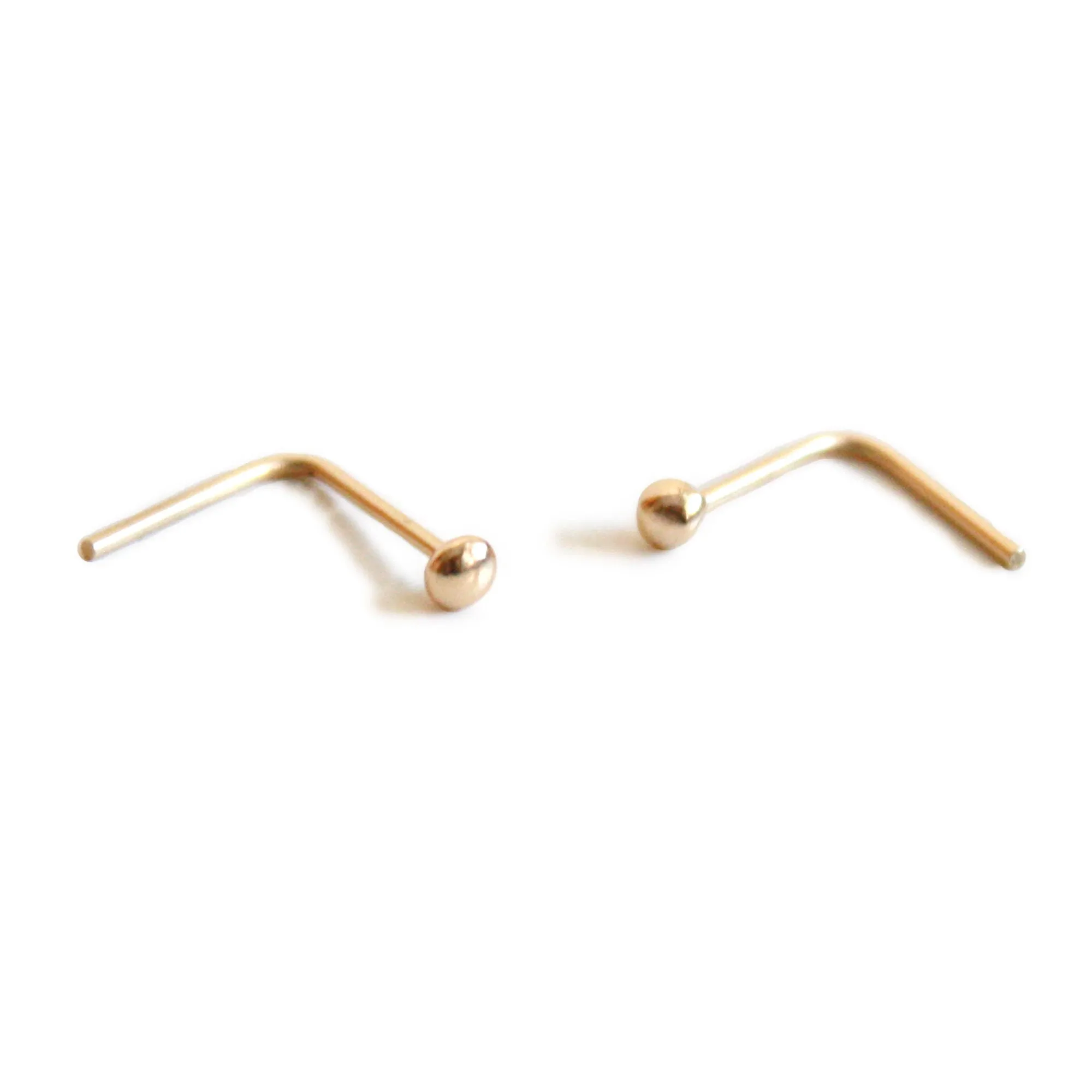 14K Gold Tiny Grain Hook Earrings
