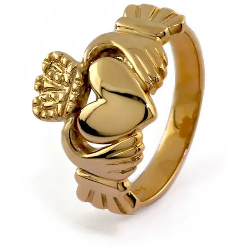 14K Gold Unisex Claddagh Ring 5