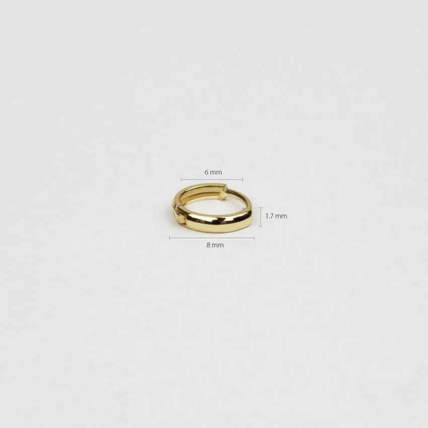 14k Solid Gold Dainty Hoop Earring
