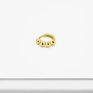 14k Solid Gold Half Ball Hoop Earring
