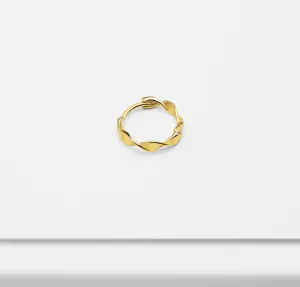 14k Solid Gold Small Twist Hoop Earring