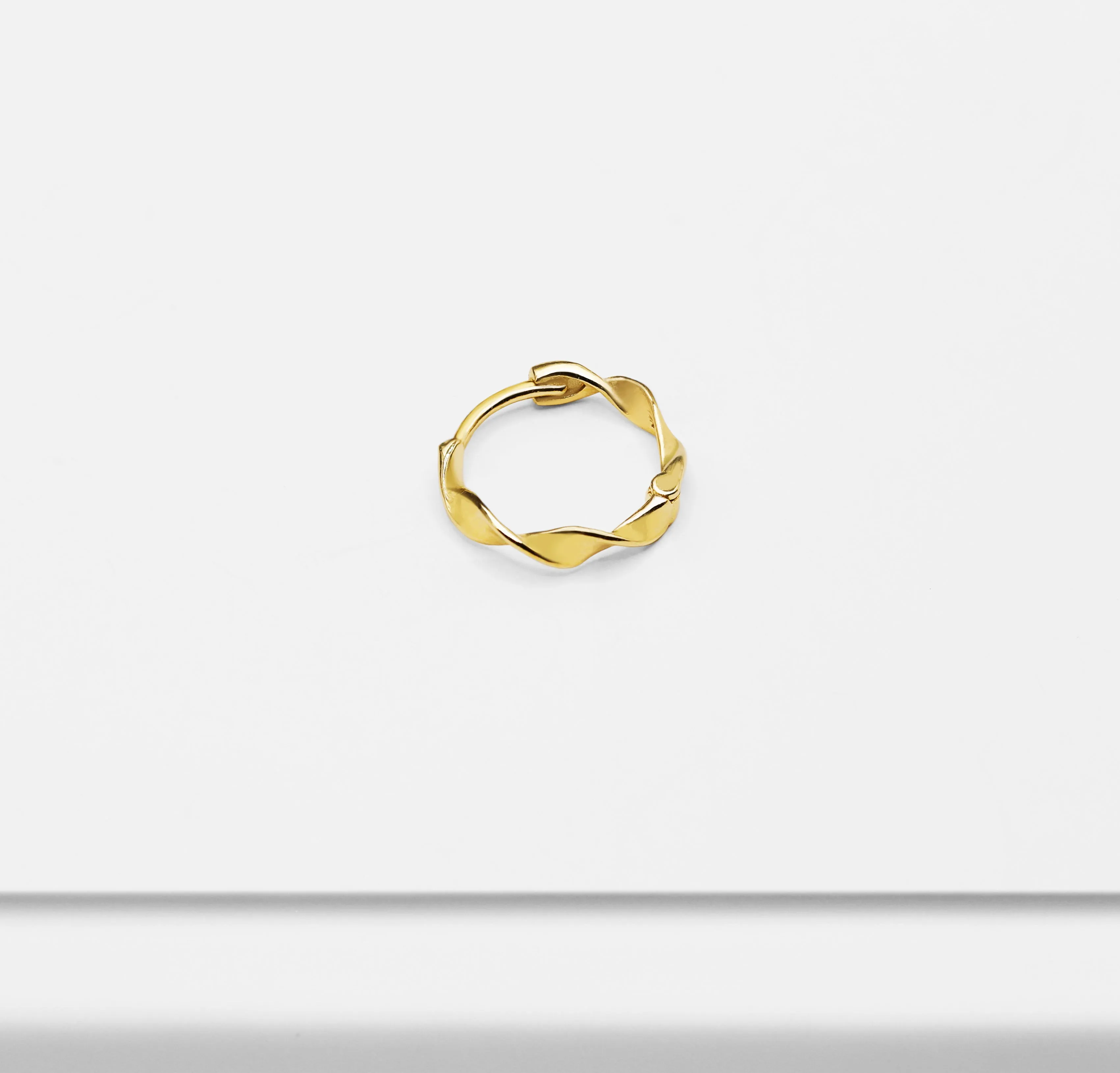 14k Solid Gold Small Twist Hoop Earring