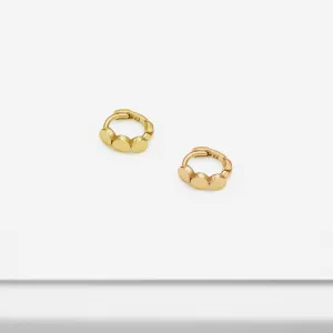 14k Solid Gold Tiny Flat Circle Hoop Earring