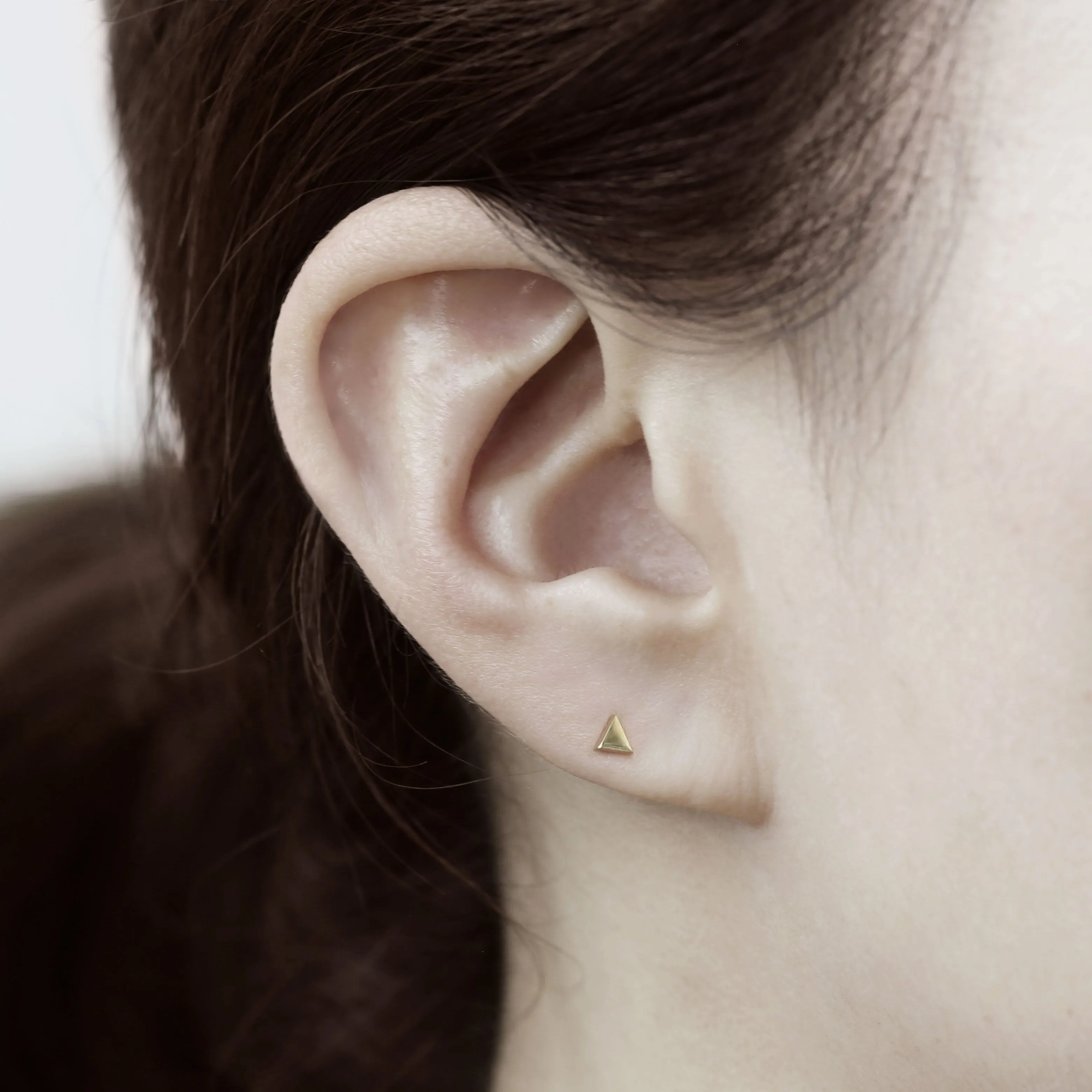 14k Solid Gold Triangle Screw back Stud Earring