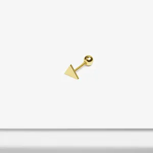 14k Solid Gold Triangle Screw back Stud Earring