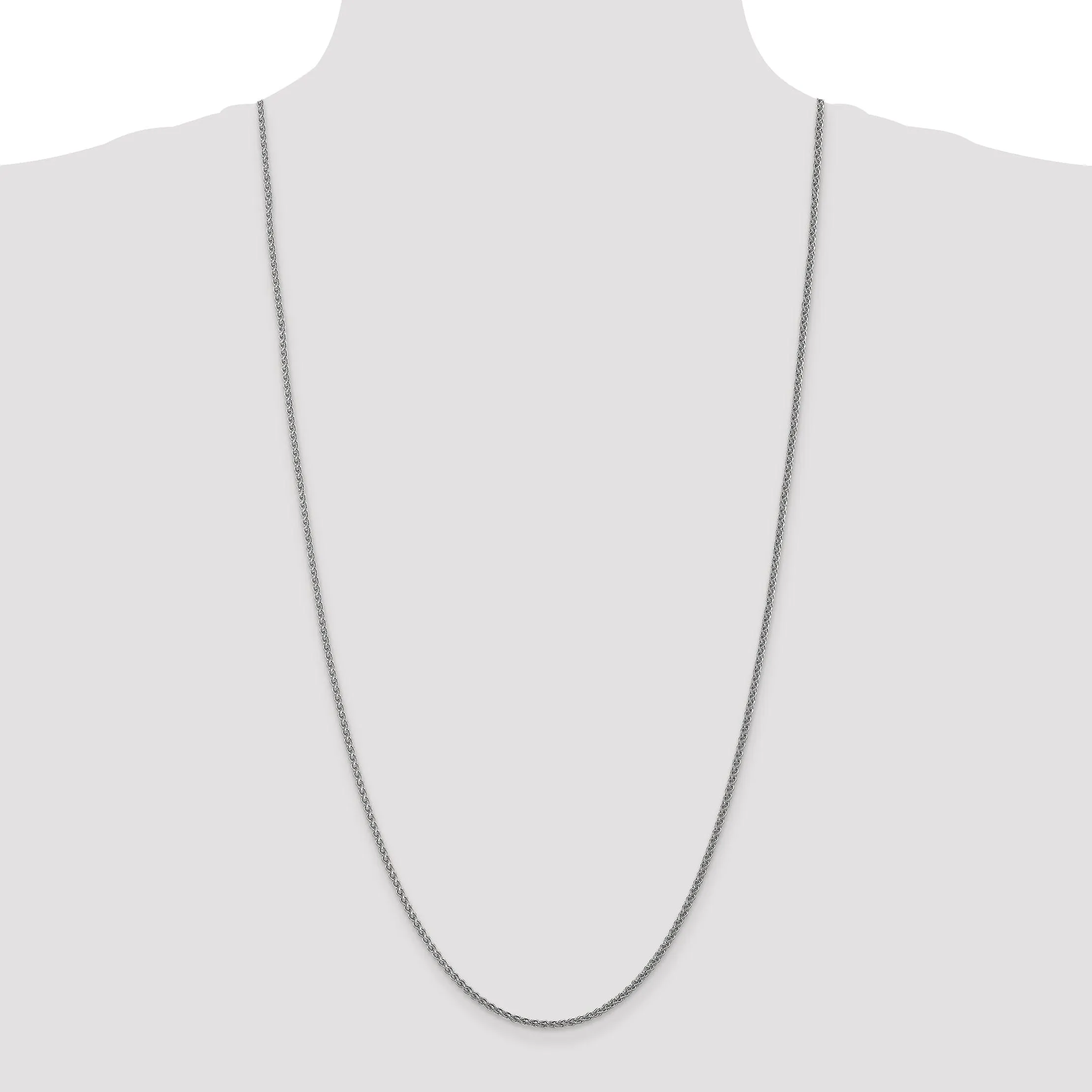 14k White Gold 1.00mm Solid Spiga Chain