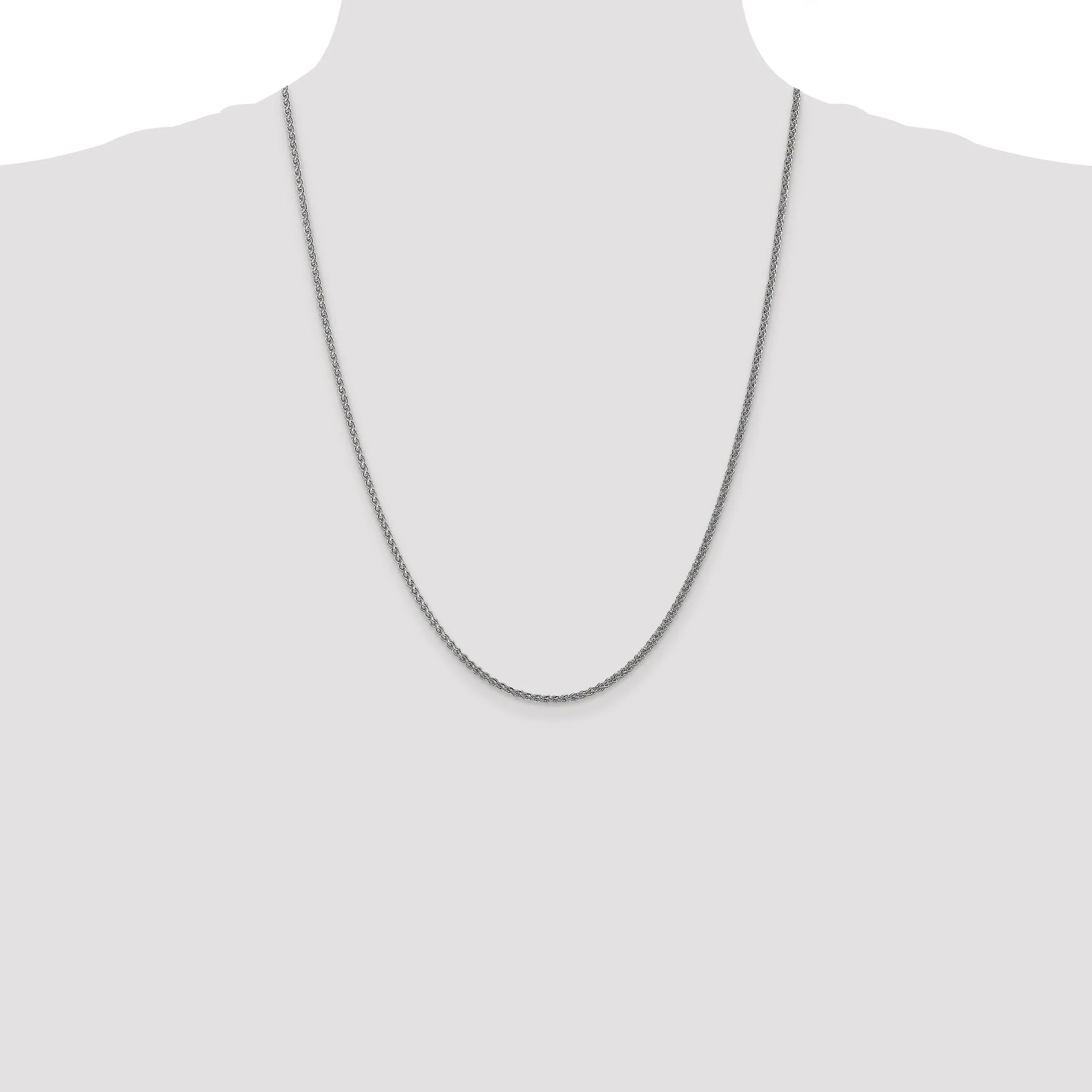 14k White Gold 1.00mm Solid Spiga Chain
