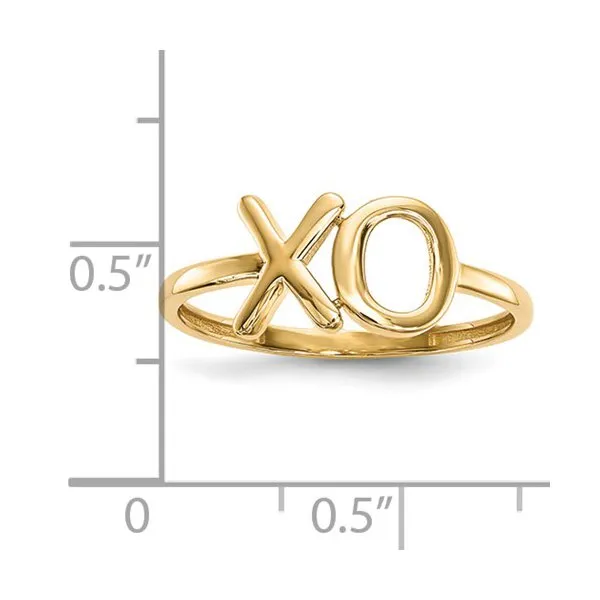14K Yellow Gold Polished XO Ring