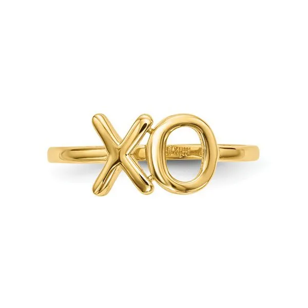 14K Yellow Gold Polished XO Ring