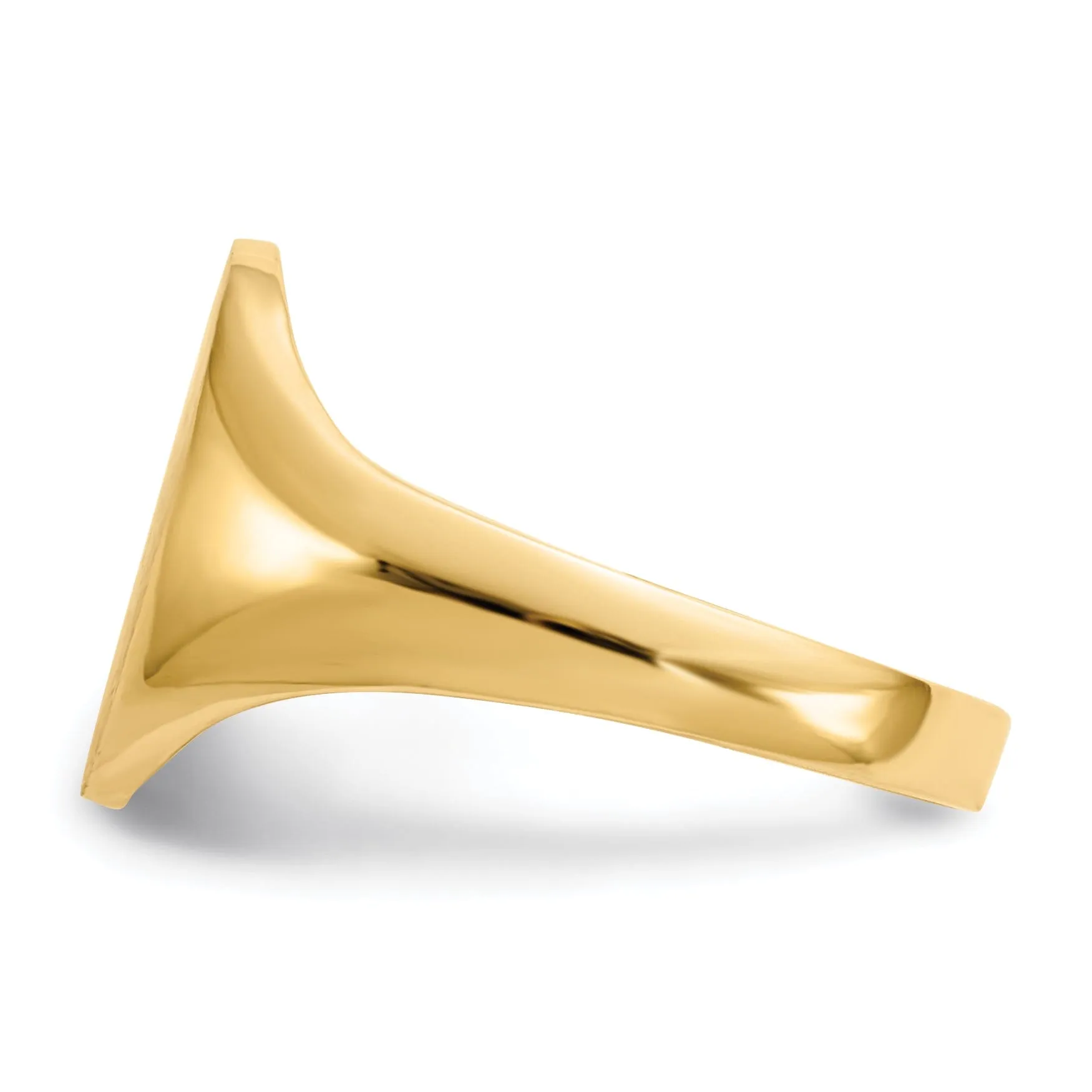 14k Yellow Gold Solid Back Signet Ring