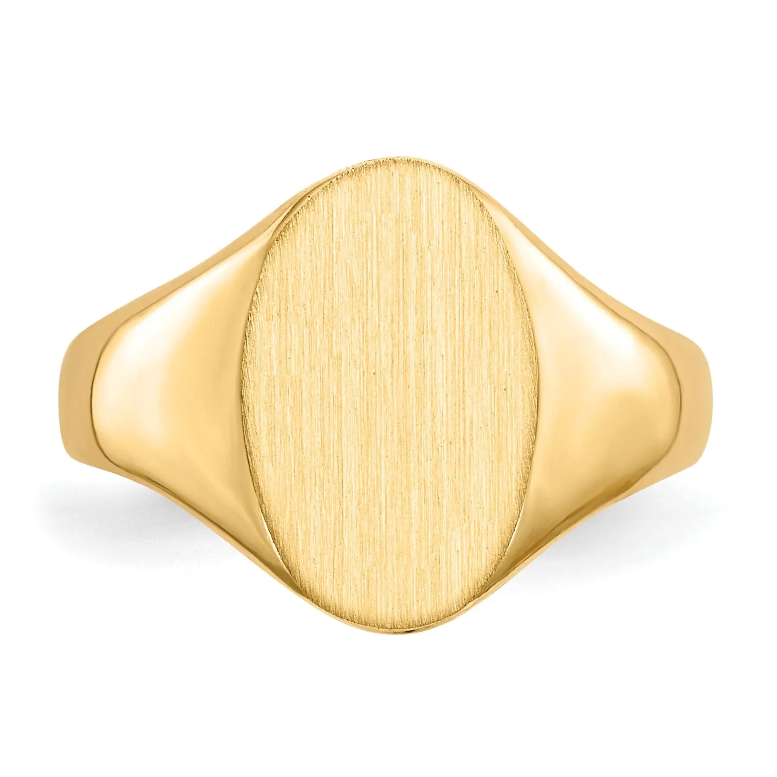 14k Yellow Gold Solid Back Signet Ring