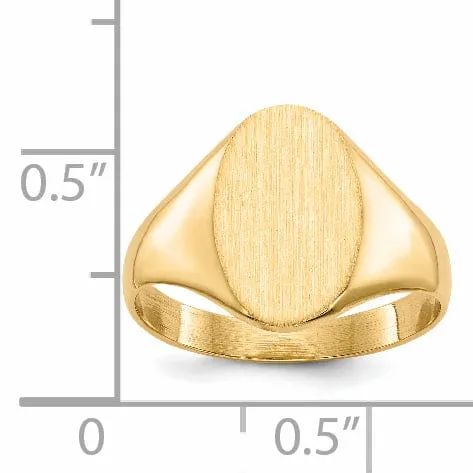14k Yellow Gold Solid Back Signet Ring