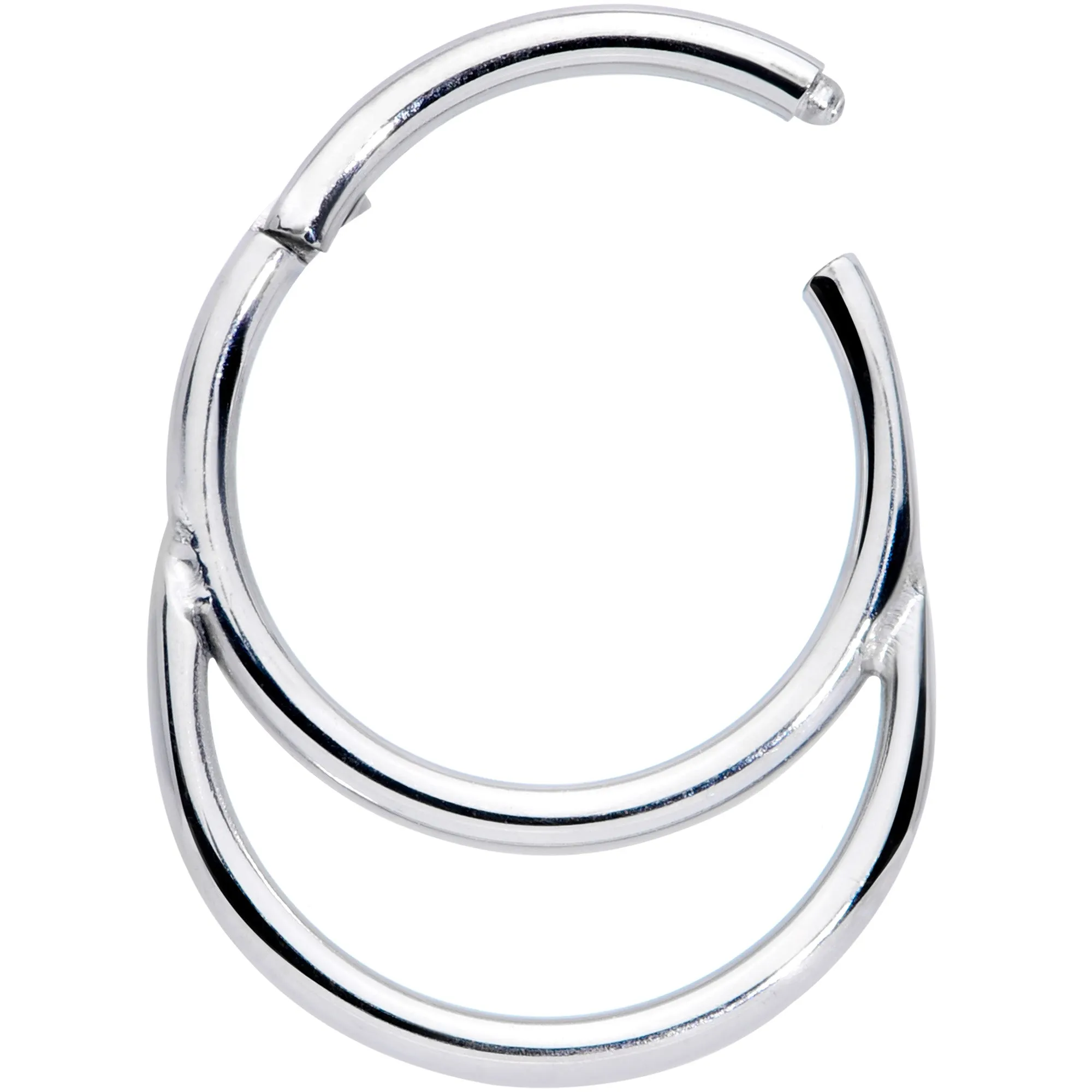 16 Gauge 3/8 Grade 23 Titanium Double Loop Hinged Septum Clicker